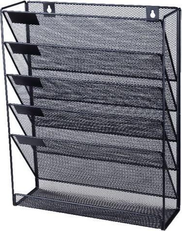 Produktbild Office Depot Prospektständer DIN A4 Schwarz Draht, Netz 325 mm x 405 mm (A4)
