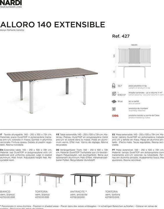 Immagine prodotto Nardi Alloro Ext. (140 cm)