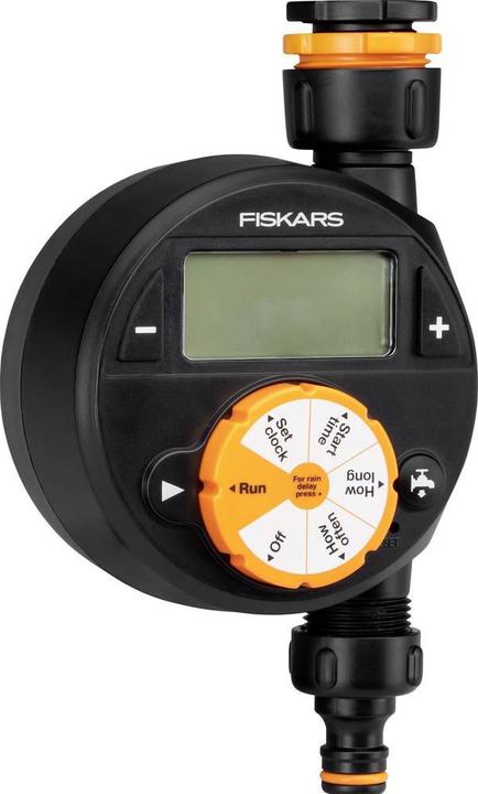 Produktbild Fiskars Zeitschaltuhr/Timer mit 1 Ausgang, Für alle gängigen Wasserhahngrössen, Leicht ablesbares LCD (Tropfschlauch + Tropfrohr)