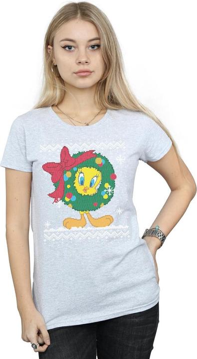 Produktbild Looney Tunes Tweety Pie Christmas Fair Isle TShirt (XL)
