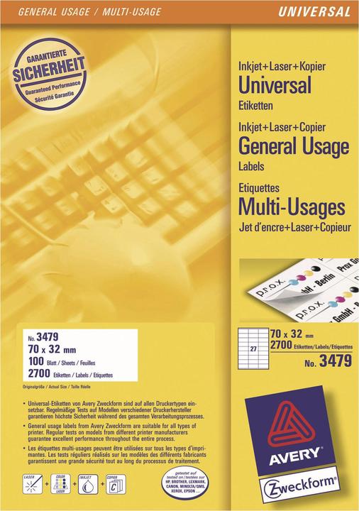 Actual product image Avery Universal labels