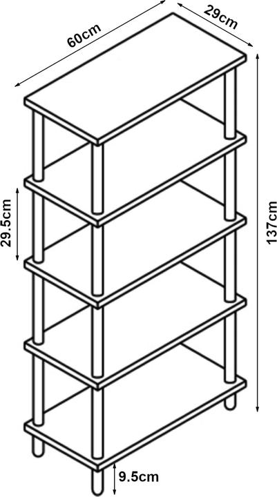 Immagine prodotto Jamb Scaffale verticale (60 x 29 x 137 cm)