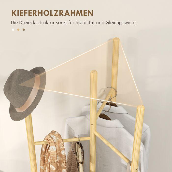 Produktbild Swisshandel24 Kleiderständer, platzsparend, 5 kg Belastung, 62x52,5x160cm, Natur