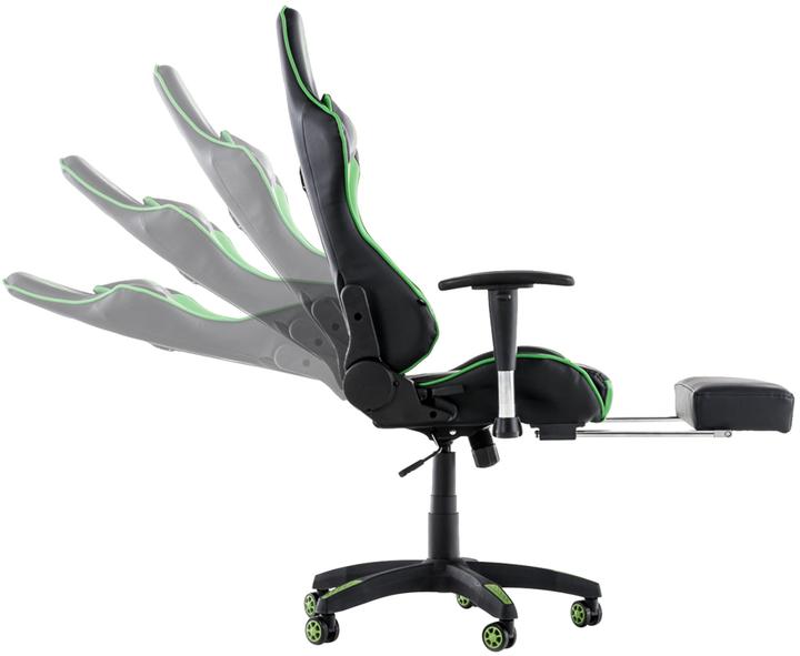 Actual product image CLP Turbo racing office chair with footrest, black/green