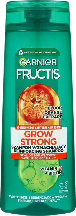 Garnier Fructis Grow Strong Reinforcing Shampoo Strengthening Shampoo Orange 400ml (400 ml, Liquid shampoo)