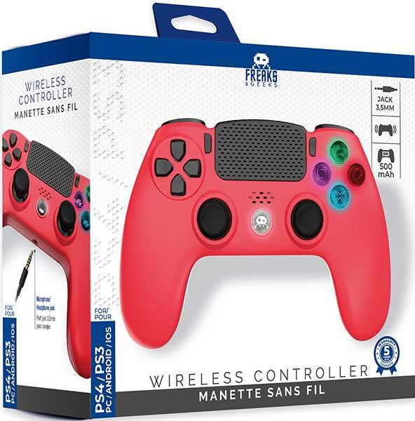 Image du produit Freaks and Geeks Contrôleur sans fil rouge V2 (PS4, PS3, PC)