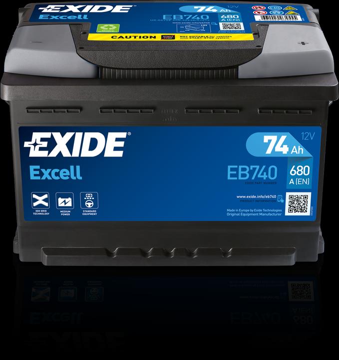 Actual product image Exide Excell (12 V, 74 Ah, 680 A)