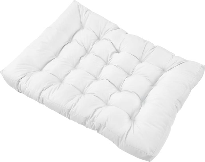 Produktbild En.Casa Palettenkissen Mogán 1x Sitzkissen 2x Rückenkissen Weiss (120 x 80 x 12 cm)