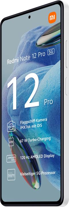 Actual product image Xiaomi Redmi Note 12 Pro 5G (8GB) (128 GB, Polar White, 6.67", Dual SIM, 50 Mpx, 5G)