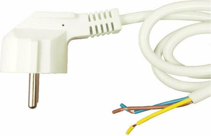 Produktbild Rs Pro Konfektioniertes Stromkabel, Schutzkontakt / Stecker abgewinkelt, B offenes Ende, 10 A, 2m We (0.31 m)