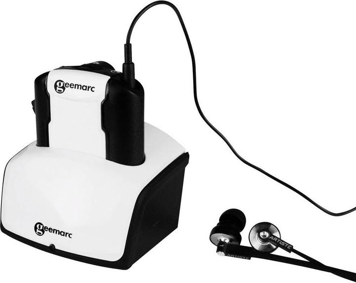 Geemarc In Ear Kopfhörer CL7350AD Funk TV Leichtbügel, Lautstärkeregelung, Headset Schwarz, Weiss (6 h, Kabellos)