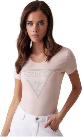 Immagine prodotto Guess Damen T-Shirt Shiny Triangle Rosa (L)