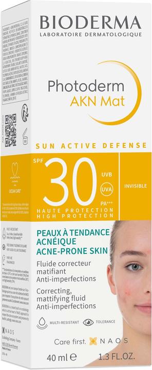 Actual product image Bioderma Photoderm Acne Mat SPF30 (Sun cream face, SPF 30, 40 ml, 150 g)