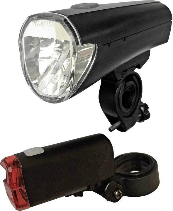 Immagine prodotto Arcas Set di illuminazione per biciclette Set di lampade per biciclette, a batteria (70 lm, 6.50 lm)