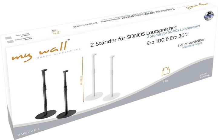 Immagine prodotto myWall My Wall HS49WL Supporto per diffusori rigido, regolabile in altezza Bianco 2 pz. (1 coppia, Cavalletto, Non mobile)