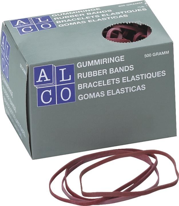 Produktbild Alco Gummiband 4 x 150 mm (B x L) Kautschuk rot 500 g/Pack. (1 Stk.)