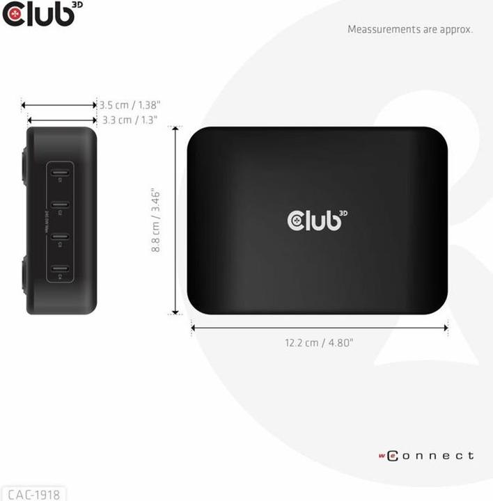 Produktbild Club 3D Club3D Reiseladegerät 4xUSB Typ C PD 240W retail (240 W)