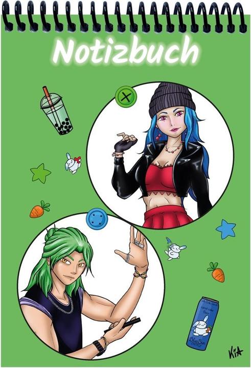Produktbild A 5 Notizbuch Manga Quinn und Enora, gr (A5, Liniert)