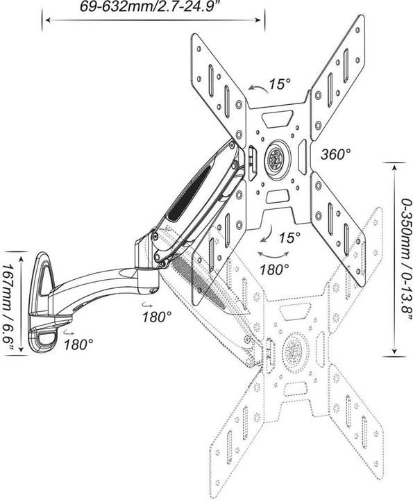 Produktbild myWall TV Wandhalterung 94,0 cm (37) 127,0 (50) Neigbar+Schwenkbar, Rotierbar (Wand, 50")