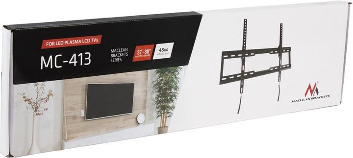 Image du produit Maclean Support TV max VESA 600x400 32-80 45kg Réglage de l'inclinaison +0°-10° MC-413 (Mur, 80", 45 kg)