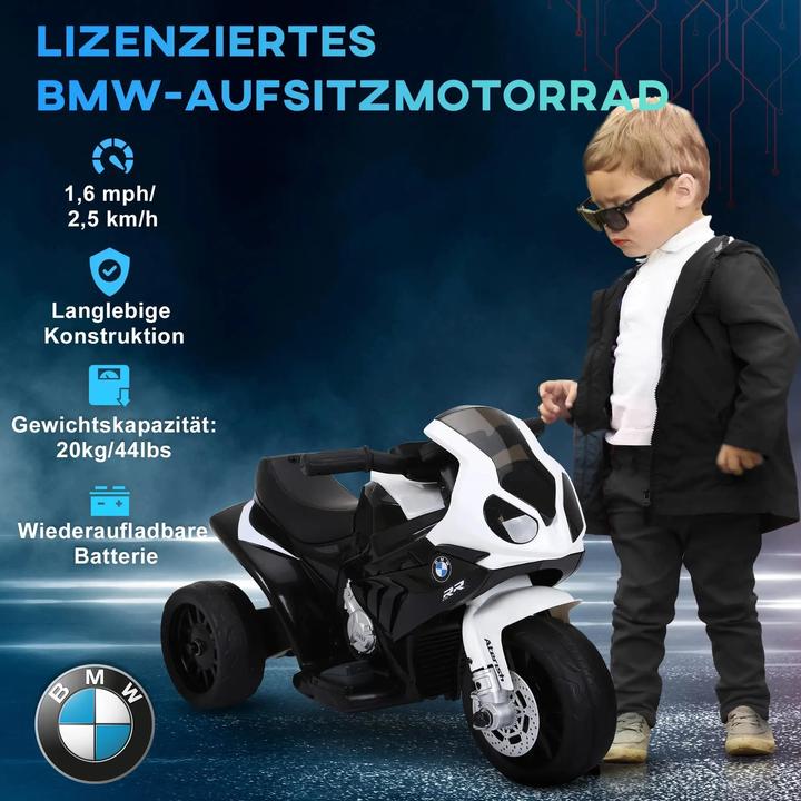 Actual product image Homcom Kinder Elektro Motorrad mit Licht- und Soundeffekte BMW S1000 RR Weiss (6 V)