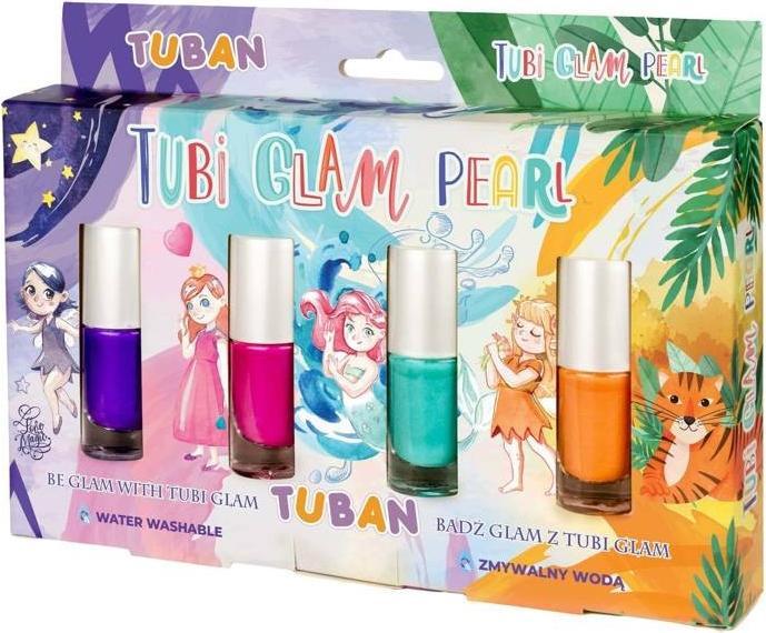 Actual product image Tuban Tubi Glam - Nail polish set - 4 pcs. (TU3468) (Mother-of-pearl, Colour paint)