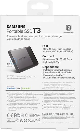 Immagine prodotto Samsung SSD portatile T3 (2000 GB)