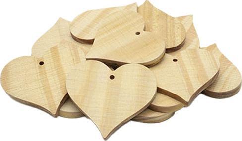 Actual product image Colorations Large wooden heart ornaments, 20 pieces.