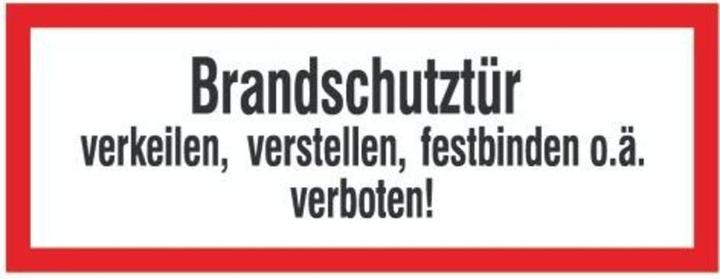 SafetyMarking Fire protection sticker "Do not wedge, adjust or tie down fire doors!