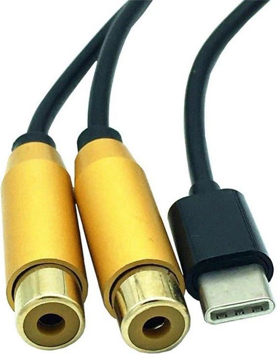 Actual product image JTI Adapter cable - USB-C to 2x RCA (0.80 m)