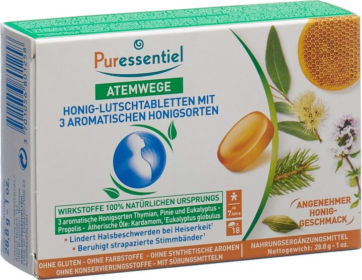 Puressentiel Lutschtabletten mit 3 aromatischen Honigsorten 3 Honigsorten (18 Stück)