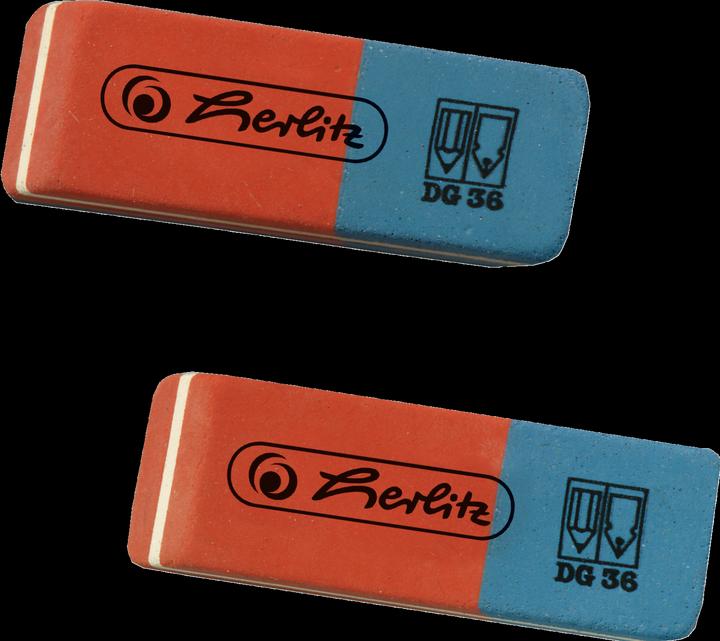 Produktbild Herlitz Naturkautschuk-Radierer, Farbe: blau/rot