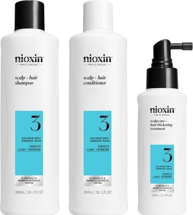 Nioxin System 3 Kit Shampoo 300ml Haarspülung 300ml Haarkur 100ml Haarausfall-Präventionsset für Dam (Haarpflege set)