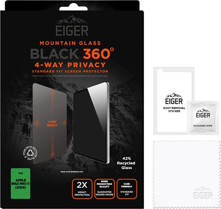 Actual product image Eiger Mountain Glass Black 360 Privacy (1 Piece, iPad Pro 11 2024 (M4))