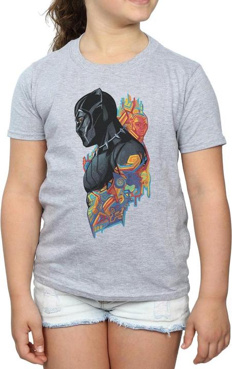 Immagine prodotto T-shirt da bambina con profilo Black Panther in cotone (128)