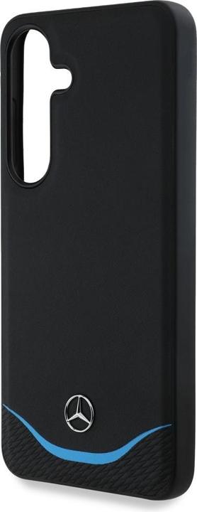 Immagine prodotto Mercedes Leather Contrasted Blue Horizontal Curve MagSafe Case for Samsung Galaxy S25 - Black (Samsung Galaxy S25)