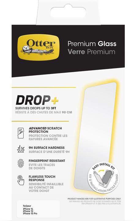 Produktbild OtterBox Premium Glass Antimicrobial (1 Stück, Apple iPhone 14, Apple iPhone 13, Apple iPhone 13 Pro)