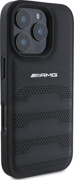 Produktbild Mercedes AMG AMHCP16LGSEBK iPhone 16 Pro 6.3" czarny/black hardcase Leather Debossed Lines Black Logo (Apple iPhone 16 Pro)