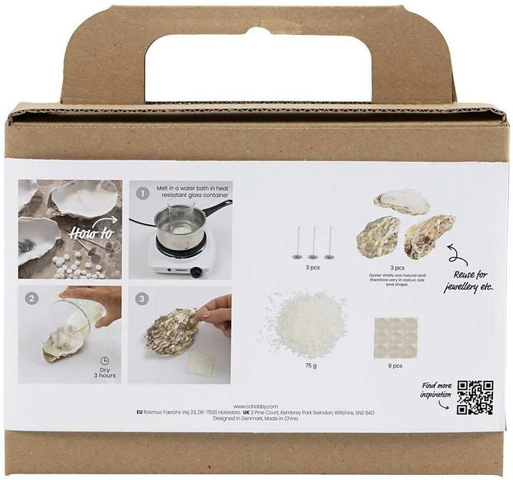 Actual product image Creativ Company Mini Craft Kit - Candle Casting - Soy Candles In Oyster Shells (977738)