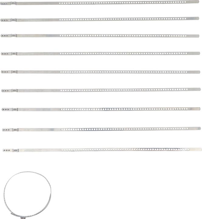 Immagine prodotto BGS Set di morsetti per boccole dell'assale | Acciaio inox | 7 mm | 50 - 120 mm | 10 pezzi. (120 mm)