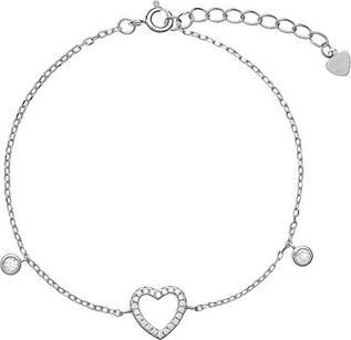 Again Jewelry Silver bracelet with a heart and zircons AJNR0012