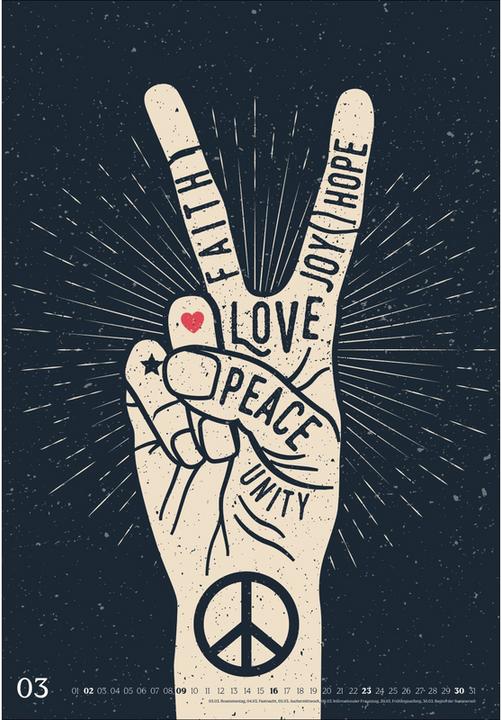 Produktbild Heye Peace Posterkalender 2025 (37 x 53.5 cm, Deutsch)