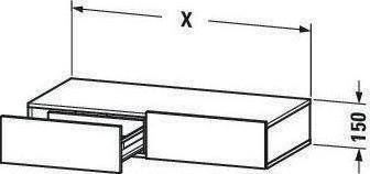 Produktbild Duravit Schubkastenablage DURASTYLE 440x1200x150mm weiss matt/weiss matt