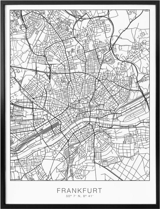 Immagine prodotto Trenddeko Mappa della città di Francoforte (30 x 40 cm)