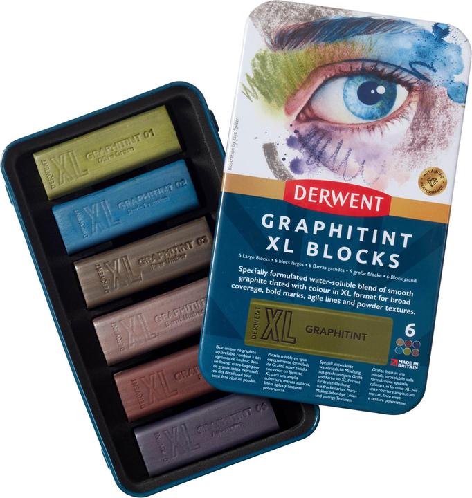Produktbild Derwent Graphitint Xl Blocks Tin Of 6 (601055)