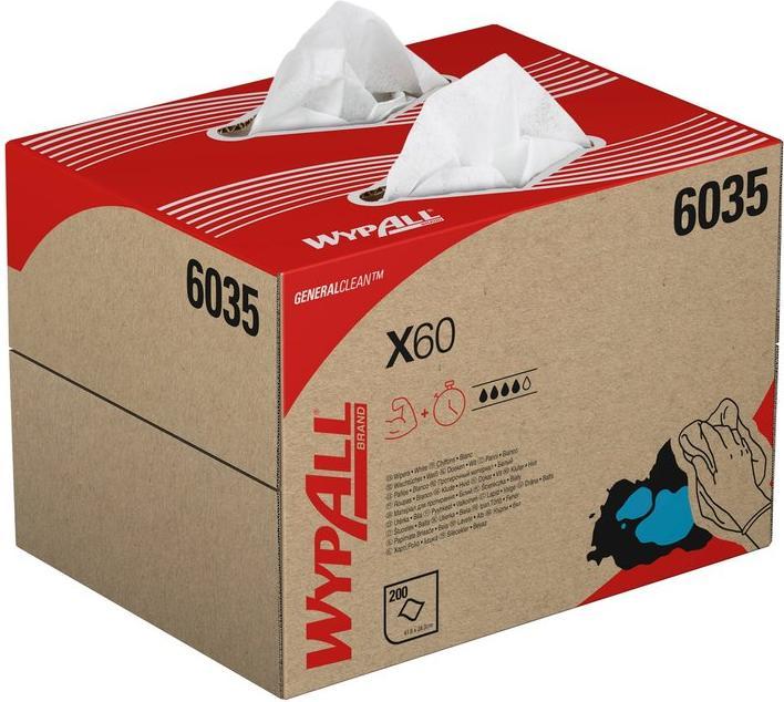 Produktbild Kimberly-Clark Wypall X60 Wischtücher 6035 42,6cmx 31,7cm, Box á 200 Tü.