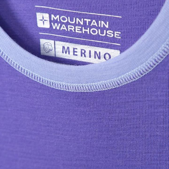 Actual product image Mountain Warehouse Childrens/Kids Merino II Contrast Round Neck Base Layer Top (128)