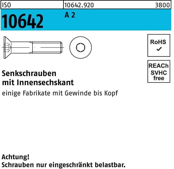 Produktbild Senkschraube ISO 10642 Innensechskant M 12 x 35 A 2 (50 Schrauben pro Stück)