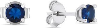 Brilio Silver - Silver stud earrings withue zircons EA598WB