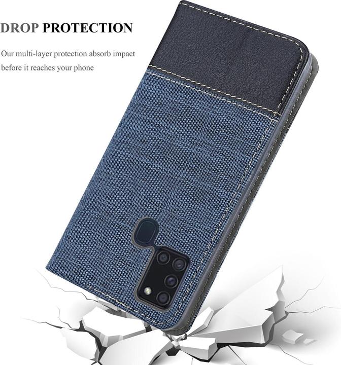 Produktbild Cadorabo Book Jeans Optik Cover (Samsung Galaxy A21s)